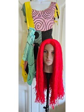 The Nightmare Before Christmas Adult Sally Costume Dress Wig Socks Gloves Dress